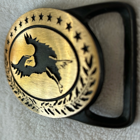 Tech Ether Guild Belt Buckle 1975 Bald Eagle Brass Vintage - Picture 3 of 9